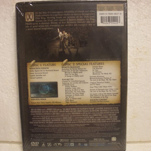 The Lord of the Rings 2001 Fellowship of the Ring DVD New in Package - Picture 2 of 2